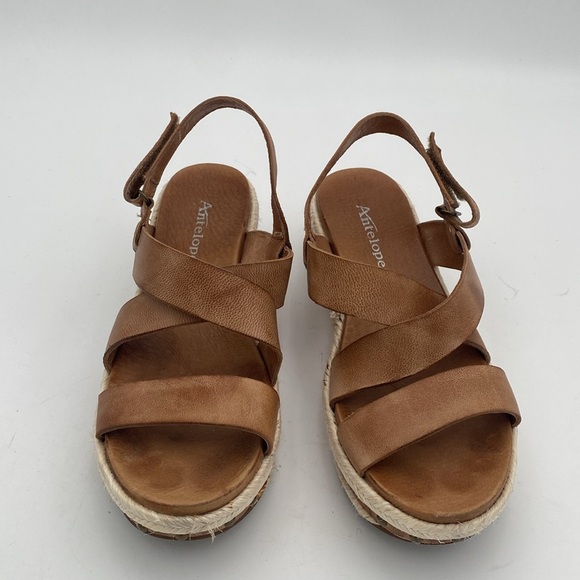 Antelope Brown Espadrille Sandals platform wedge 38 casual office vacation Y2K - Picture 4 of 11